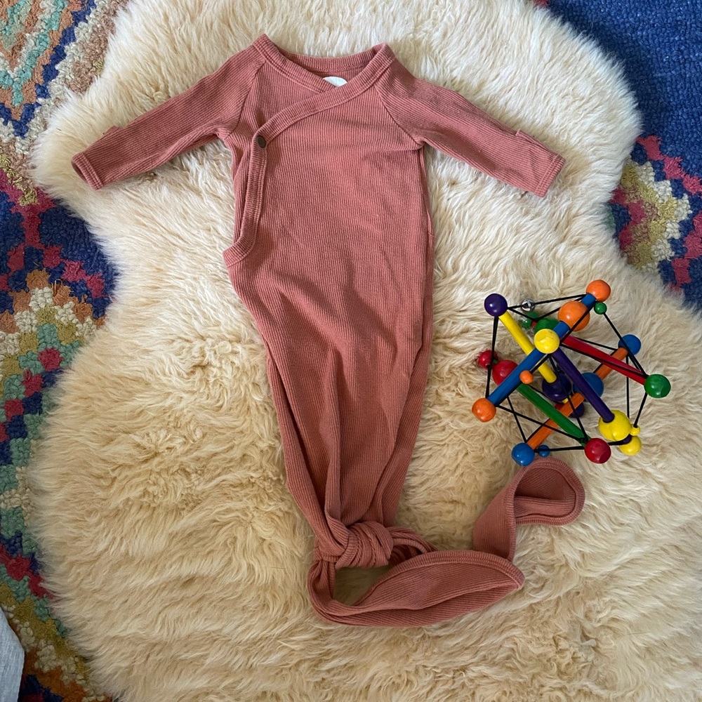 BRIXTON PHOENIX terra cotta Ribbed Knotted Gown